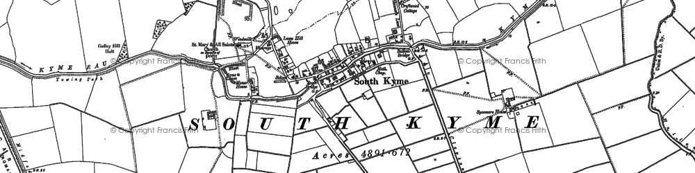 Old map of South Kyme in 1887