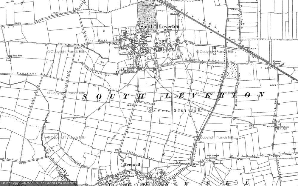 Old Map of South Leverton, 1884 - 1898 in 1884