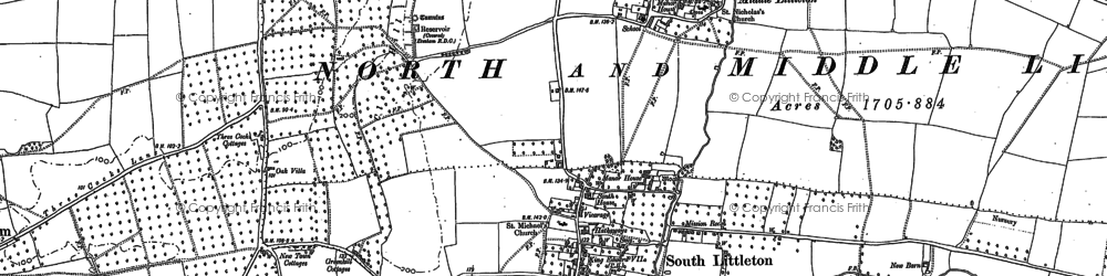 Old map of South Littleton in 1883