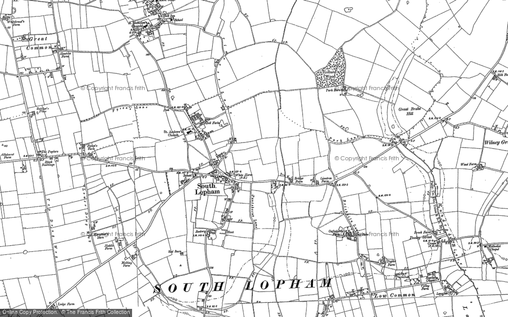 Old Map of South Lopham, 1903 - 1904 in 1903