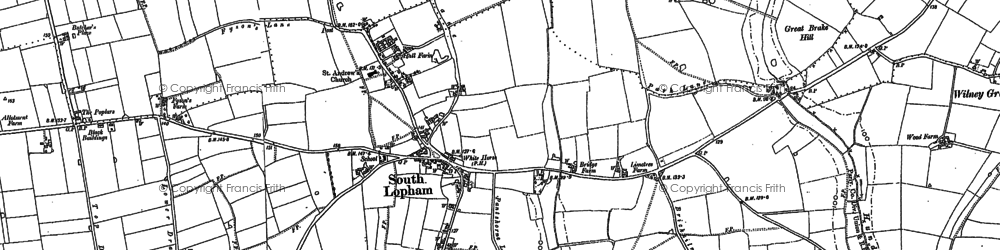 Old map of South Lopham in 1903