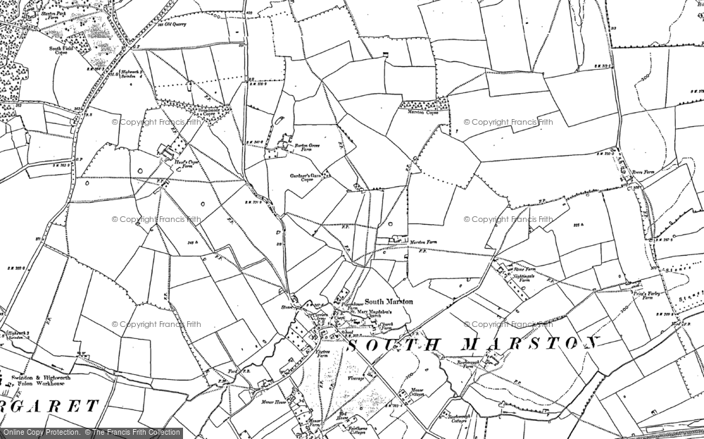 Old Map of South Marston, 1910 in 1910