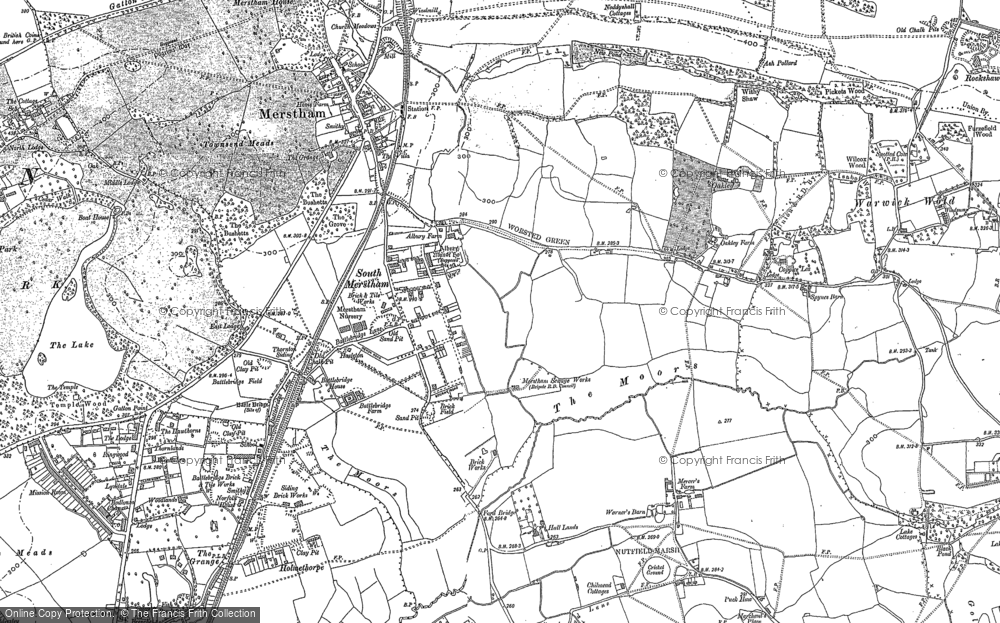 Old Map of South Merstham, 1895 in 1895