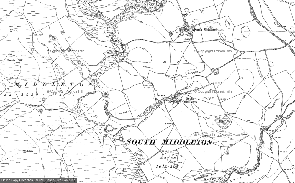 Old Map of South Middleton, 1896 - 1897 in 1896