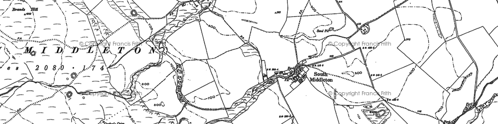 Old map of Langlee in 1896
