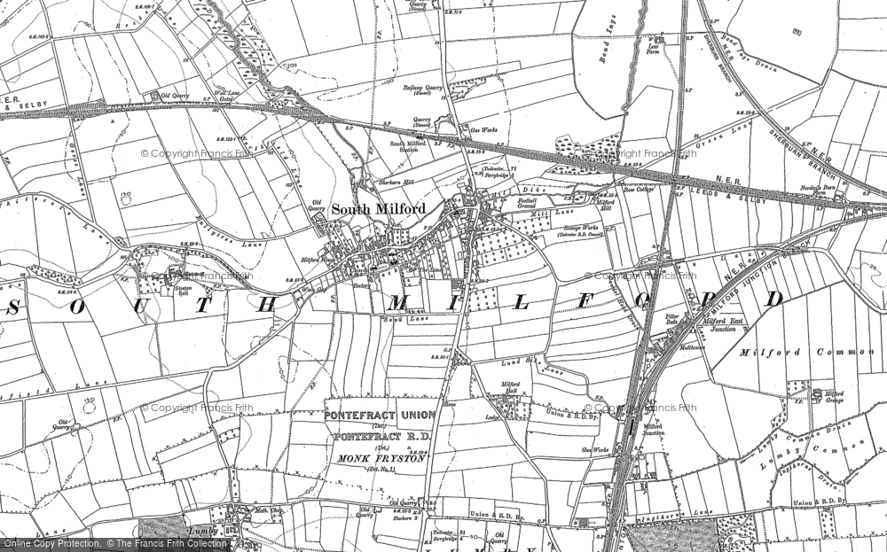 Old Map of South Milford, 1890 in 1890