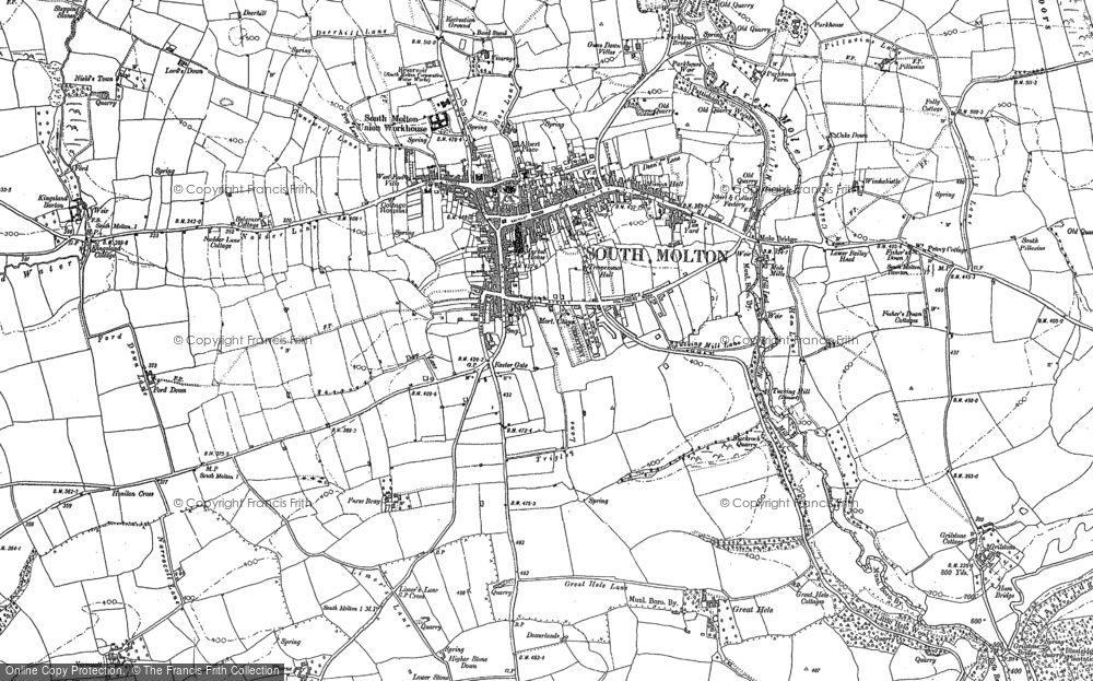 Old Map of South Molton, 1887 - 1888 in 1887