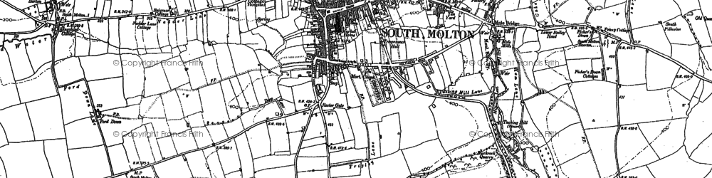 Old map of South Molton in 1887