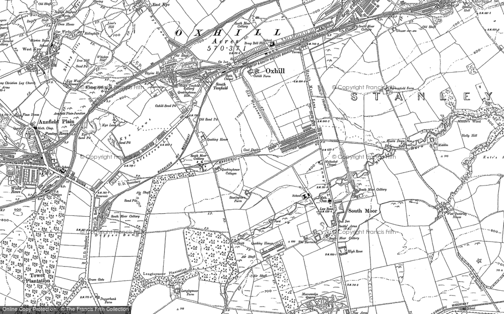 Old Map of South Moor, 1895 in 1895