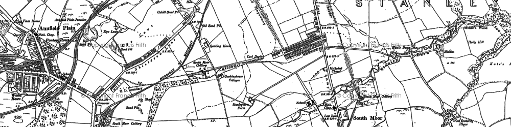 Old map of South Moor in 1895