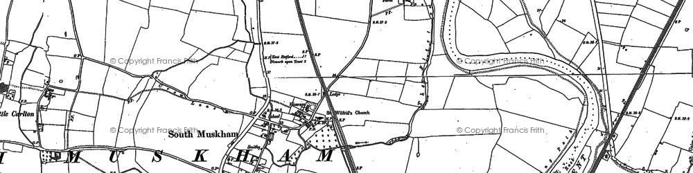 Old map of South Muskham in 1884