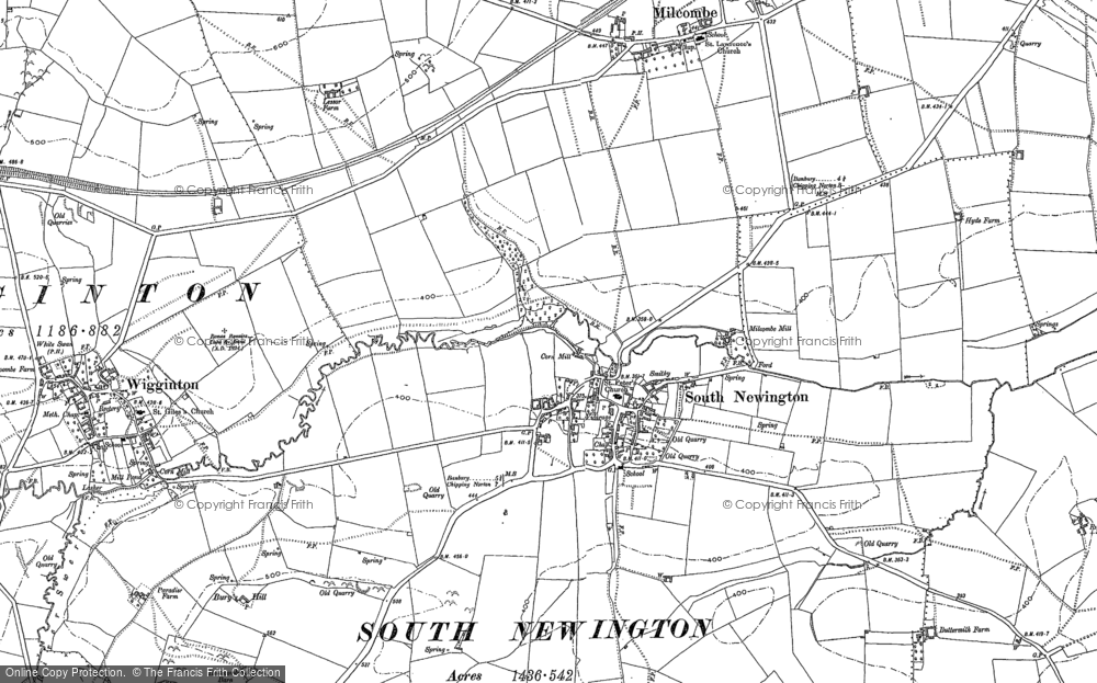 Old Map of South Newington, 1898 in 1898