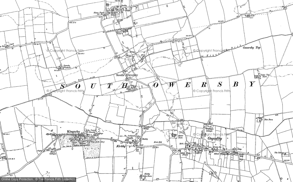 Old Map of South Owersby, 1886 in 1886