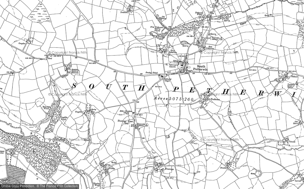 Old Map of South Petherwin, 1882 in 1882