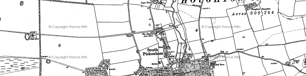 Old map of South Pickenham in 1883