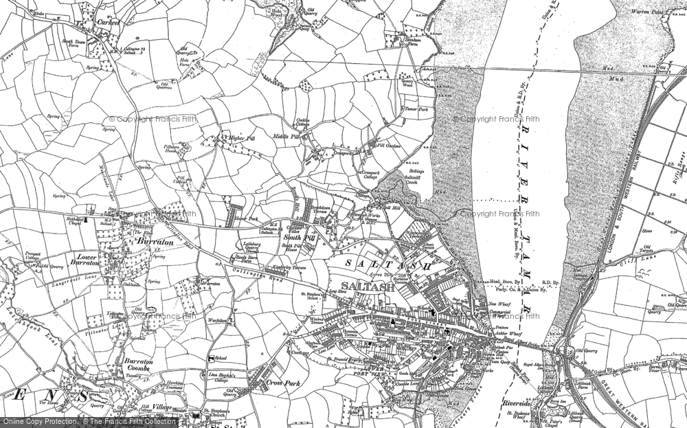 Old Map of South Pill, 1865 - 1905 in 1865