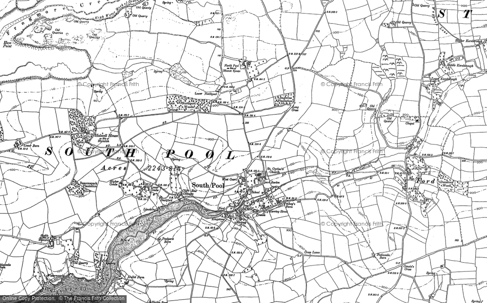 Old Map of South Pool, 1905 in 1905