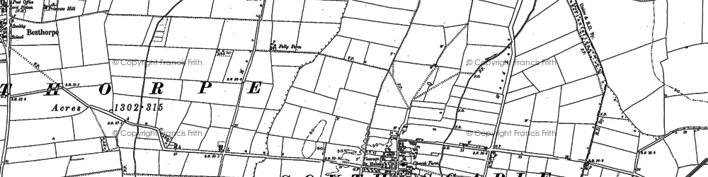 Old map of South Scarle in 1899