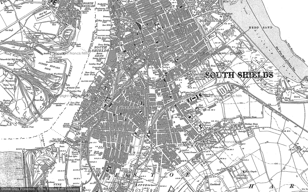 Old Map of Historic Map covering The Lawe in 1895