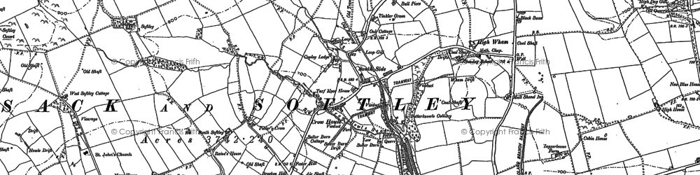 Old map of Slack, The in 1896