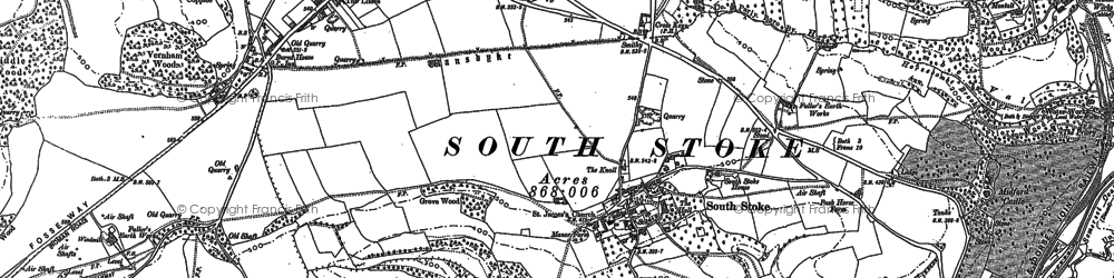 Old map of South Stoke in 1883