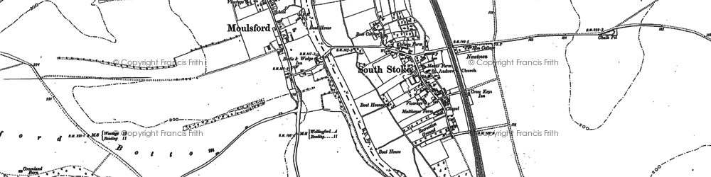 Old map of South Stoke in 1910