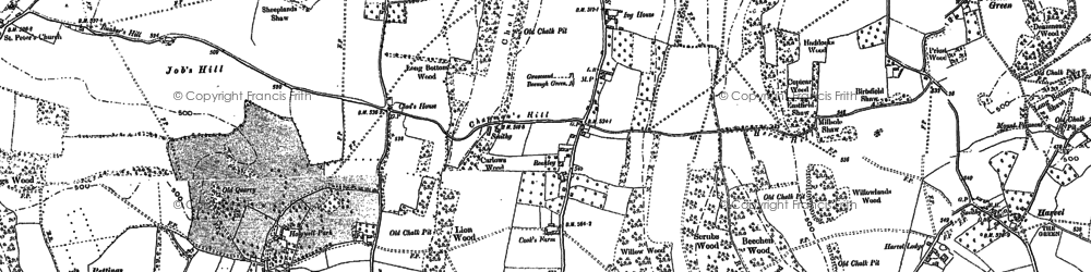 Old map of Harvel in 1895
