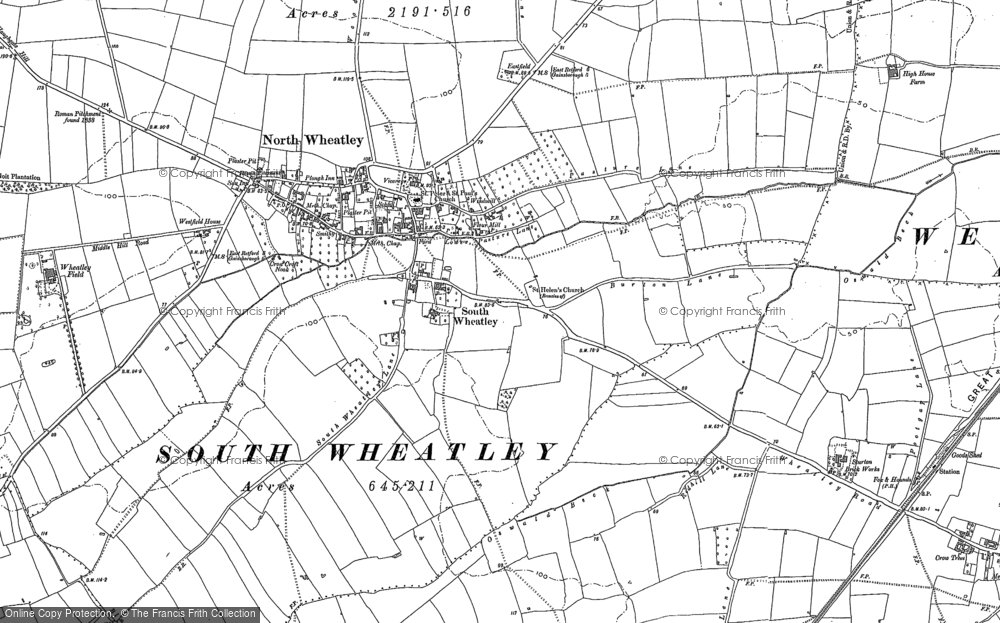 Old Map of South Wheatley, 1898 in 1898