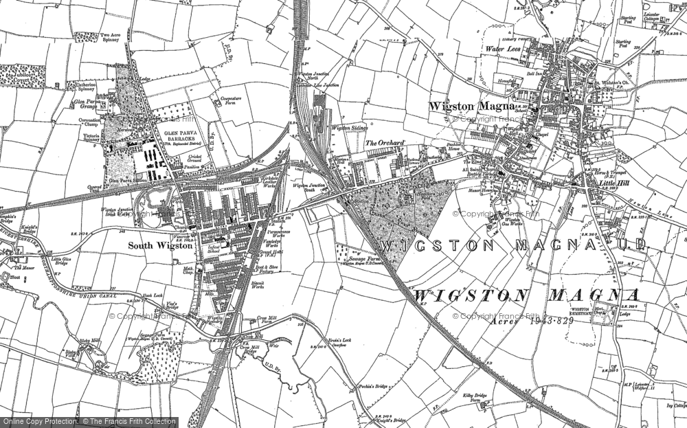 Old Map of South Wigston, 1885 in 1885