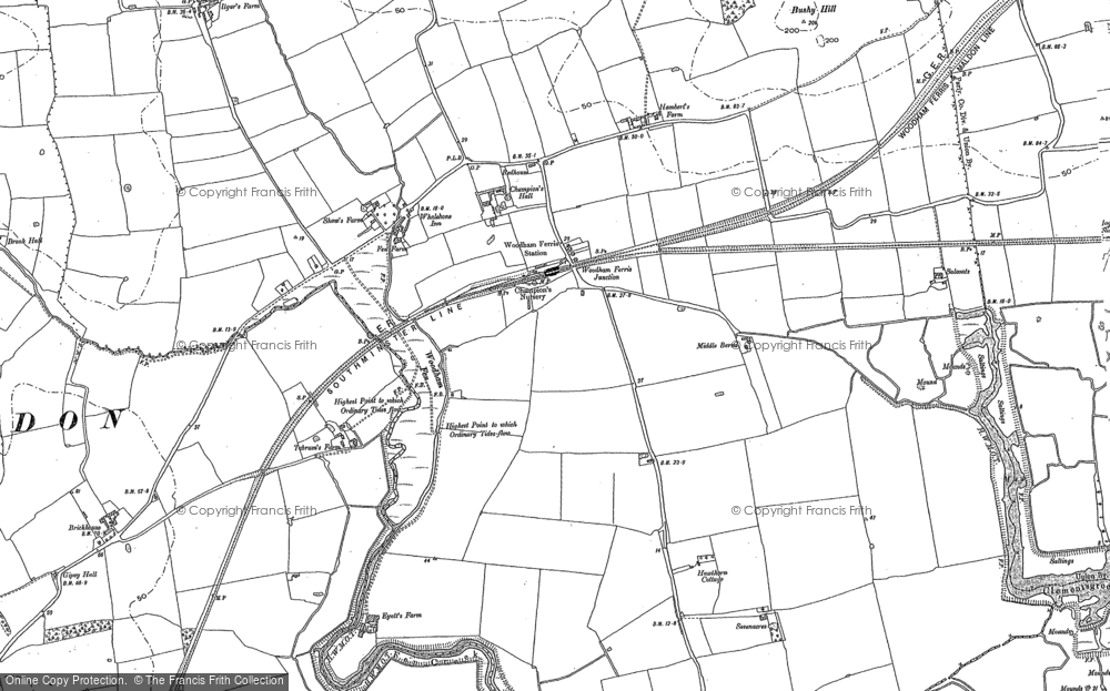 Old Map of South Woodham Ferrers, 1895 in 1895