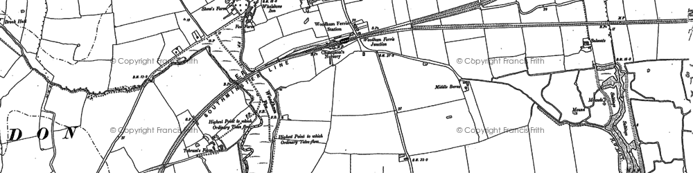 Old map of South Woodham Ferrers in 1895