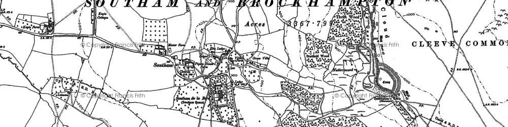 Old map of Southam in 1883