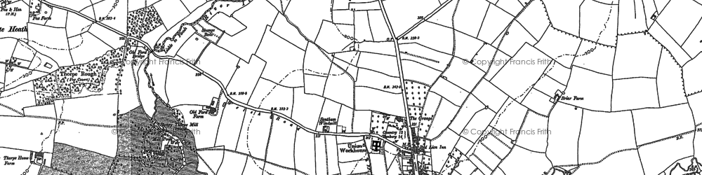 Old map of Southam Fields in 1885