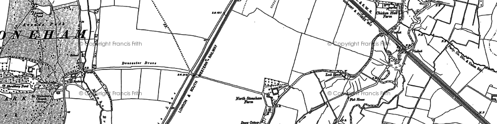 Old map of Southampton International Airport in 1895
