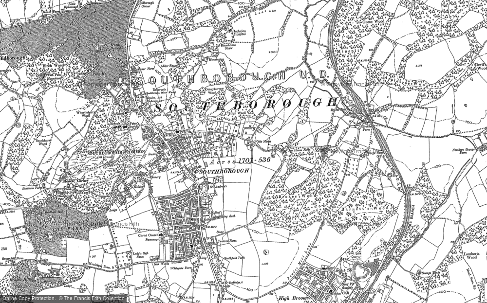 Old Map of Historic Map covering Modest Corner in 1896
