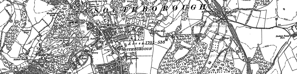 Old map of St John's in 1896