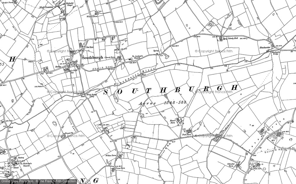 Old Map of Southburgh, 1882 in 1882