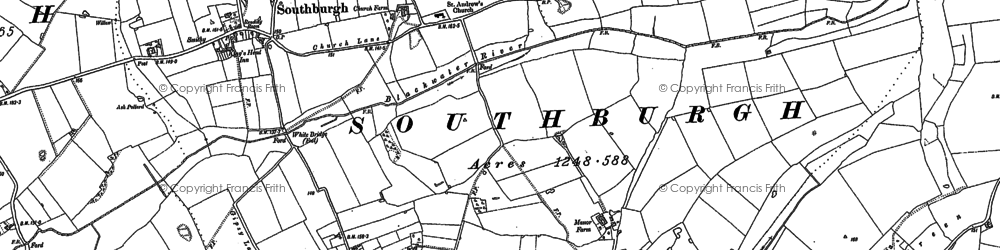 Old map of Southburgh in 1882