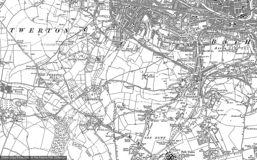 Old Map of Southdown, 1883 - 1902 in 1883