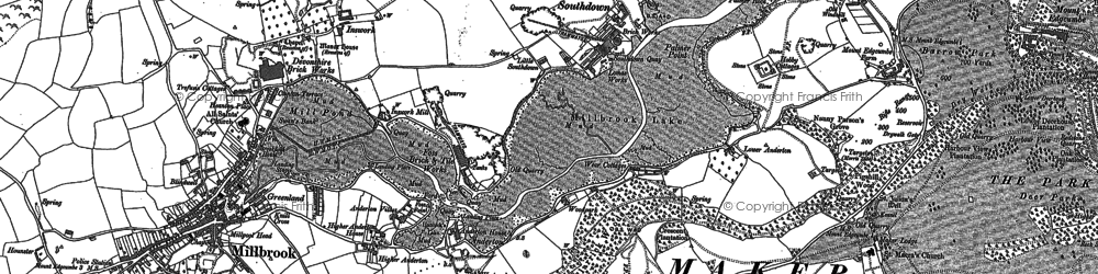 Old map of Southdown in 1905