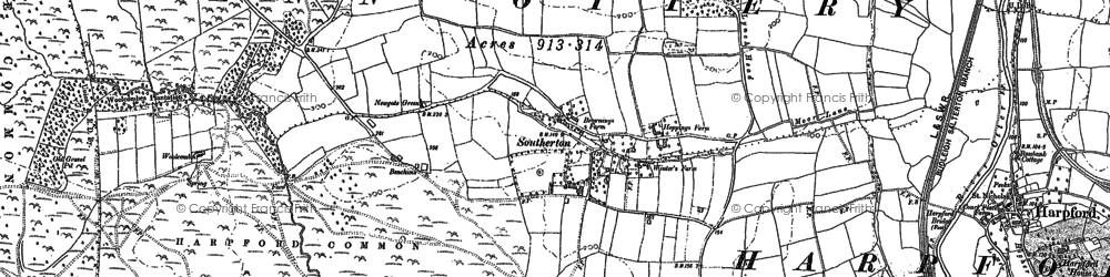 Old map of Southerton in 1888
