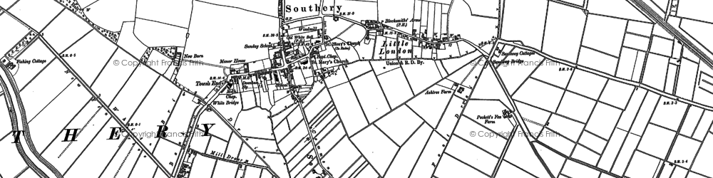 Old map of Southery in 1886