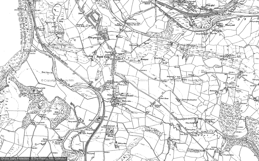 Old Map of Historic Map covering Bâch-y-rhew in 1904