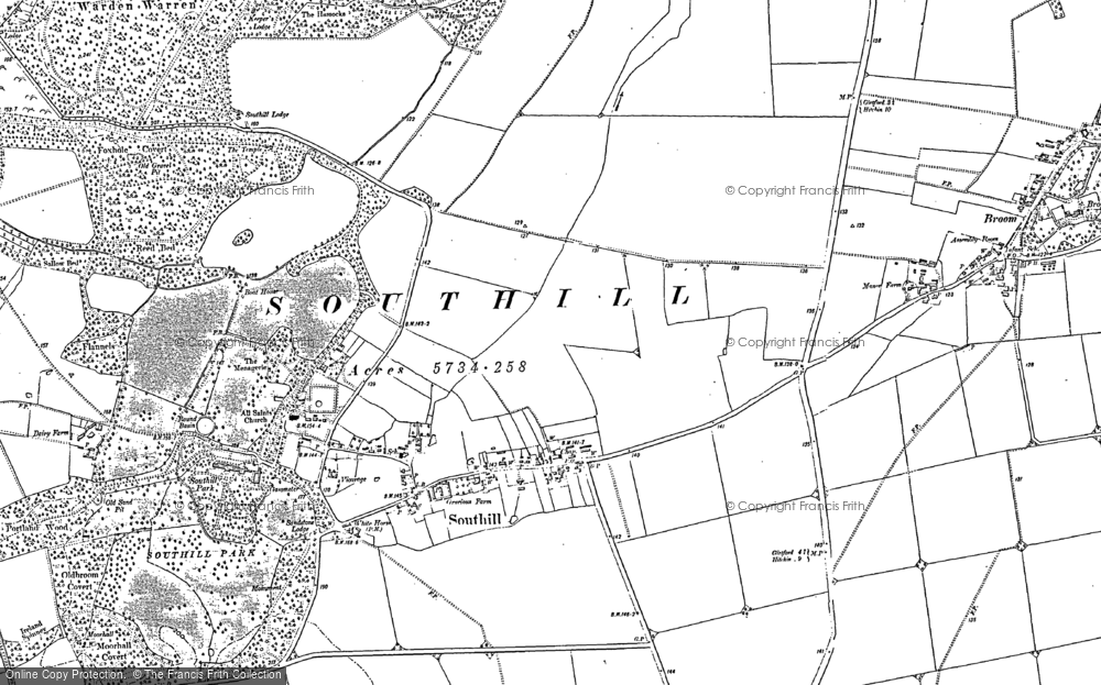 Old Map of Southill, 1882 in 1882