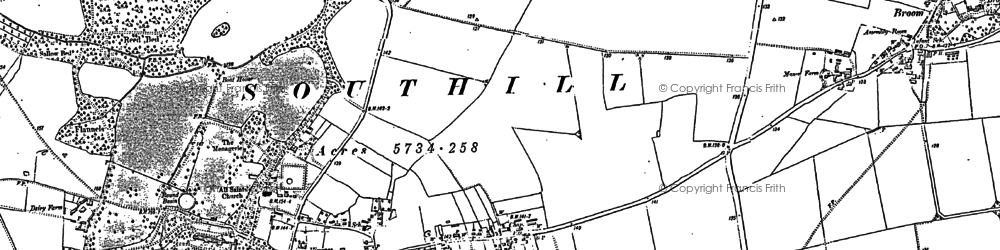 Old map of Southill in 1882