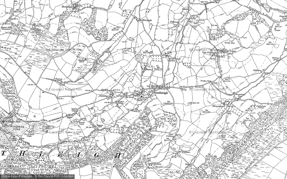 Old Map of Historic Map covering Blackley Down in 1903