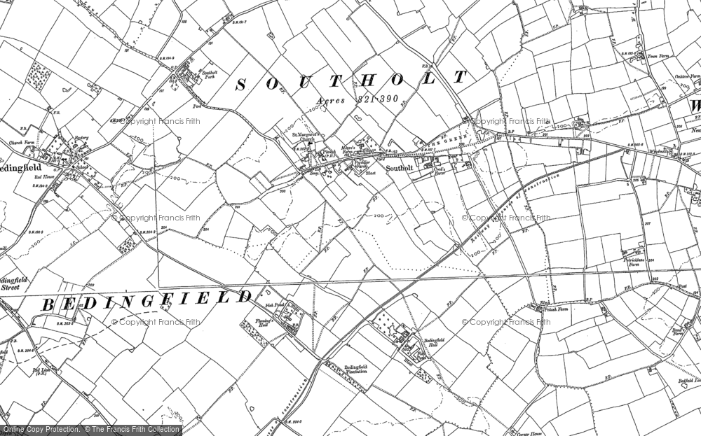 Old Map of Southolt, 1884 in 1884