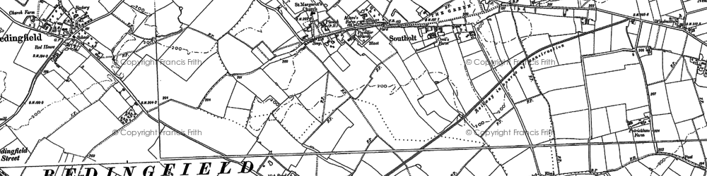 Old map of Southolt in 1884