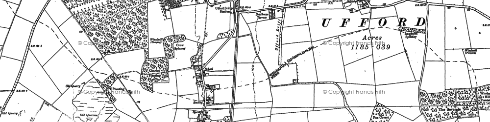 Old map of Southorpe in 1885