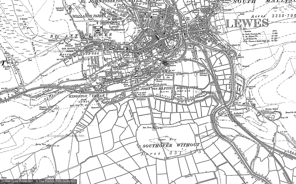 Old Map of Historic Map covering Brooks, The in 1898